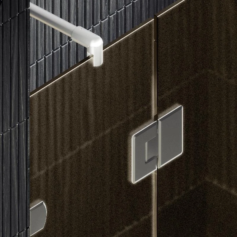 Душевая дверь MaybahGlass с добором на петлях 1950*1200 Стекло 8 мм Бронза матовая