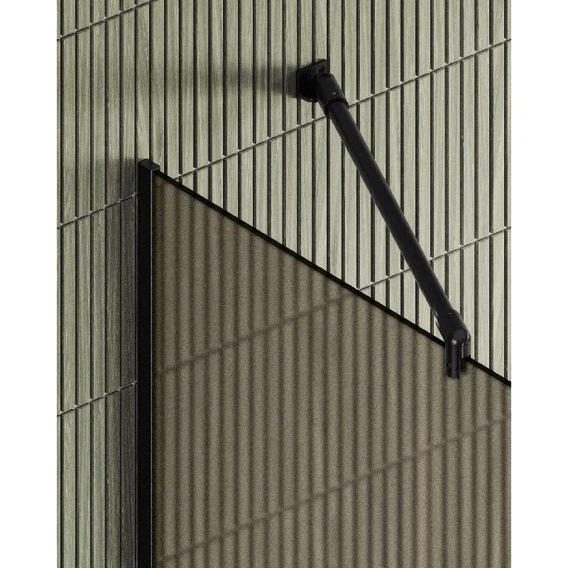 Душевая перегородка Maybah Glass MGD-697-6у 790x1950 в узком профиле Черный стекло бронзовое матовое