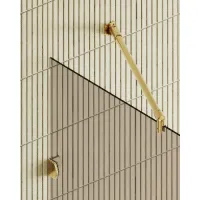 Душевая перегородка MaybahGlass MGD-262-3 79x195, стекло бронза 8 мм, профиль золото
