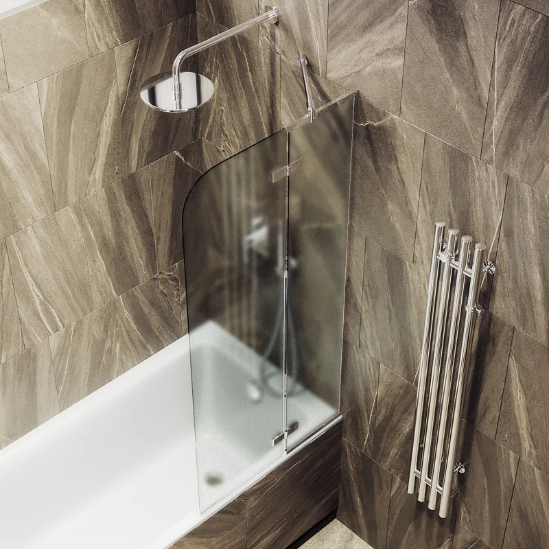 Шторка поворотная MaybahGlass с добором 1400*990 6 мм Сатин