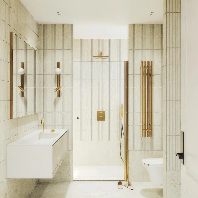 Душевая дверь Maybah Glass MGD-797-3 600x1980 на монопетле Золото стекло прозрачное