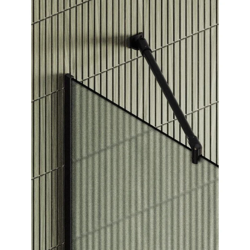 Душевая перегородка Maybah Glass MGD-731-6у 790x1950 в узком профиле Черный стекло сатиновое