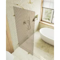 Душевая перегородка MaybahGlass MGD-262-3 79x195, стекло бронза 8 мм, профиль золото