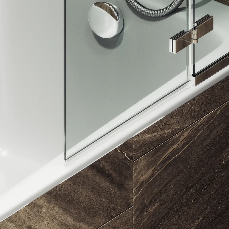 Шторка поворотная MaybahGlass с добором 1400*690 6 мм Бесцветное