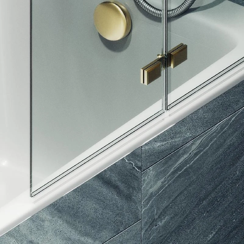 Шторка для ванны MaybahGlass складная 2 секции 1400*515 Стекло 6 мм Бесцветное