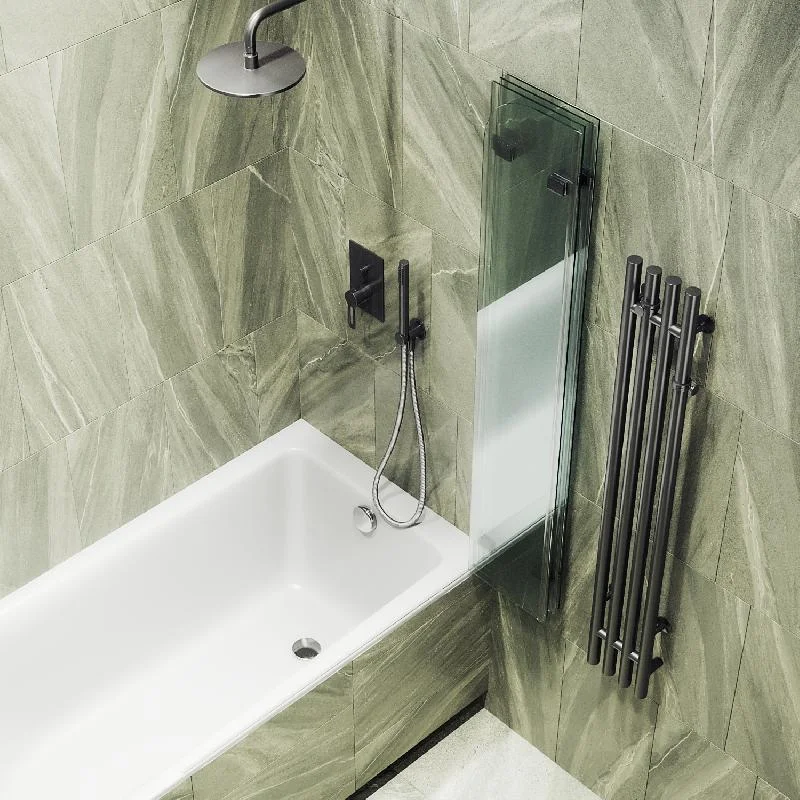 Шторка для ванны MaybahGlass складная 4 секции 1400*980 Стекло 6 мм Бесцветное