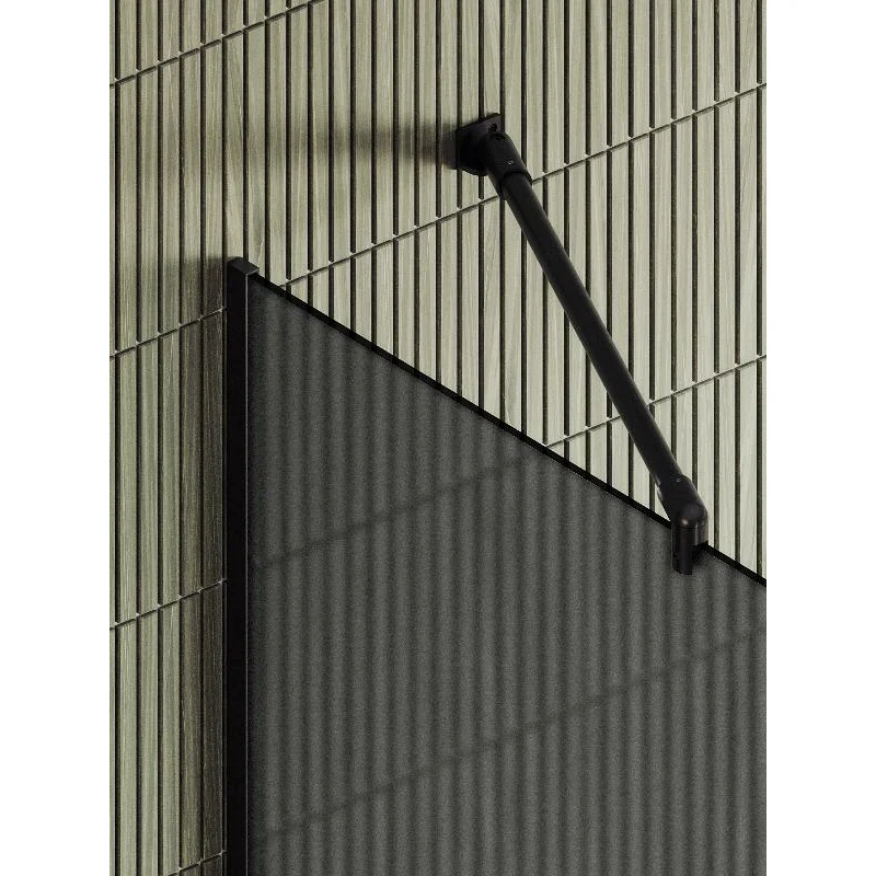 Душевая перегородка Maybah Glass MGD-730-6у 790x1950 в узком профиле Черный стекло графитовое матовое