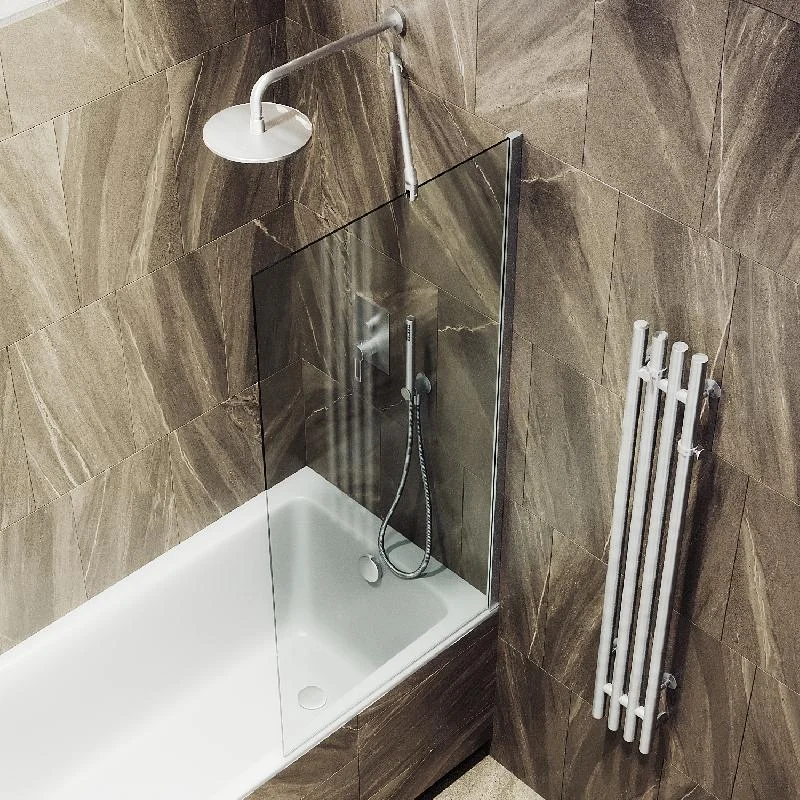 Шторка на ванну Maybah Glass MGV-59-5ш 600x1400 в широком профиле Хром матовый стекло прозрачное