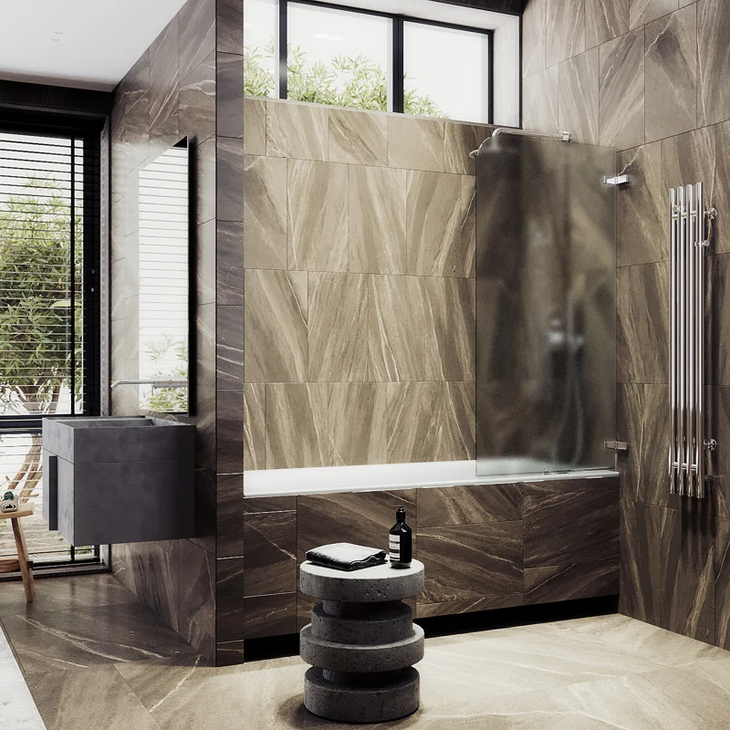 Шторка поворотная MaybahGlass на петлях 1400*405 6 мм Сатин