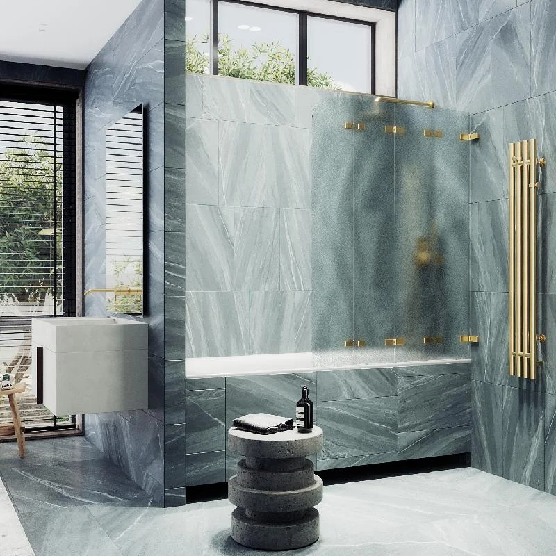 Шторка для ванны MaybahGlass складная 4 секции 1400*980 Стекло 6 мм Сатин