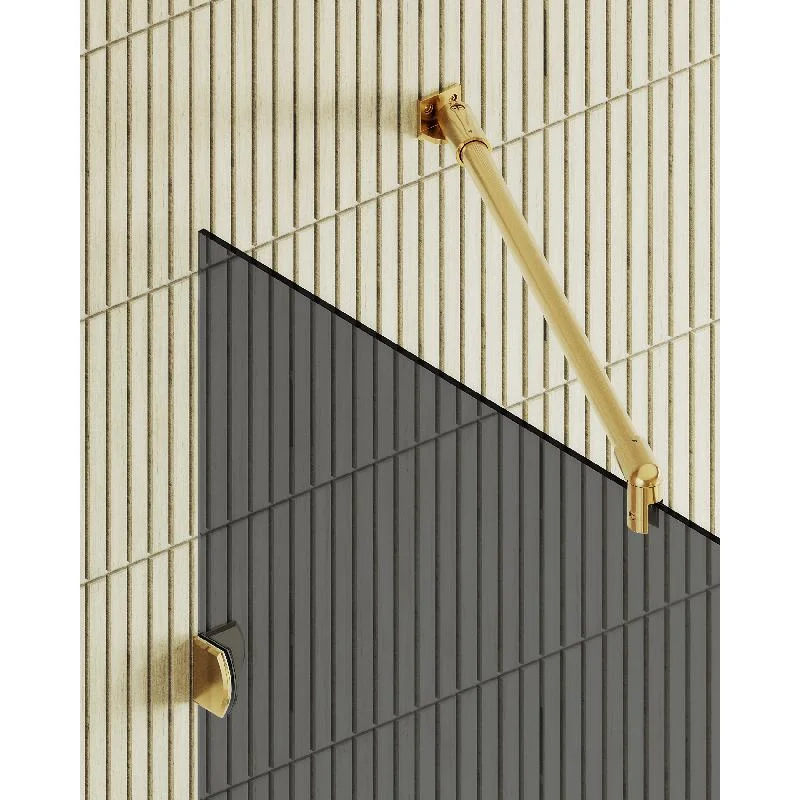 Душевая перегородка MaybahGlass MGD-274-3 79x195, стекло графит 8 мм, профиль золото