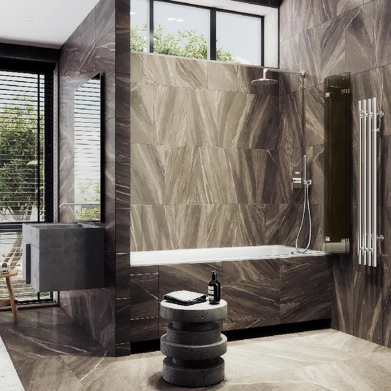 Шторка для ванны MaybahGlass складная 3 секции 1400*750 Стекло 6 мм Бронза