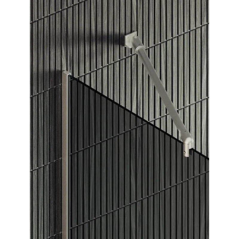 Душевая перегородка Maybah Glass MGD-729-5у 790x1950 в узком профиле Хром матовый стекло графитовое