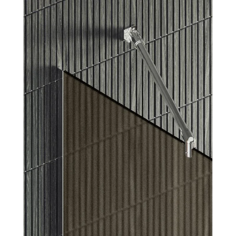 Душевая перегородка Maybah Glass MGD-697-5у 790x1950 в узком профиле Хром матовый стекло бронзовое матовое