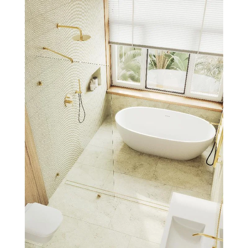 Душевая перегородка MaybahGlass MGD-259-3 79x195, стекло прозрачное 8 мм, профиль золото