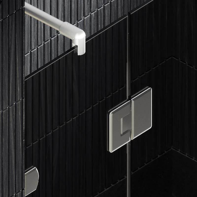 Душевая дверь MaybahGlass с добором на петлях 1950*900 Стекло 8 мм Графит