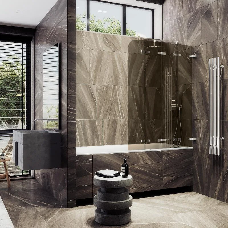 Шторка для ванны MaybahGlass складная 4 секции 1400*980 Стекло 6 мм Бронза