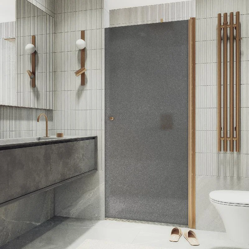 Душевая дверь Maybah Glass MGD-801-2 600x1980 на монопетле Бронза стекло графитовое матовое