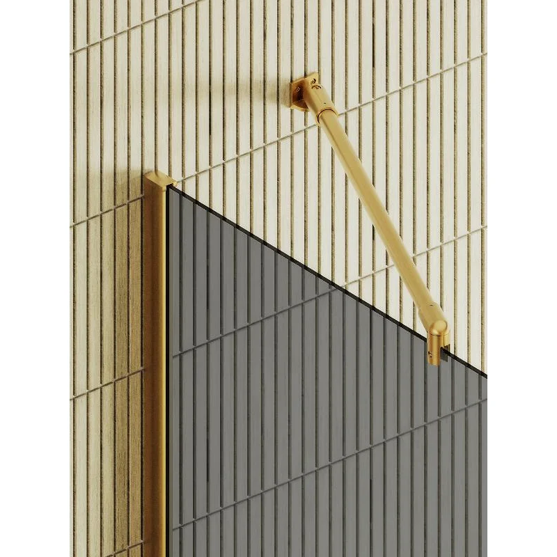Душевая перегородка Maybah Glass MGD-729-3ш 790x1950 в широком профиле Золото стекло графитовое