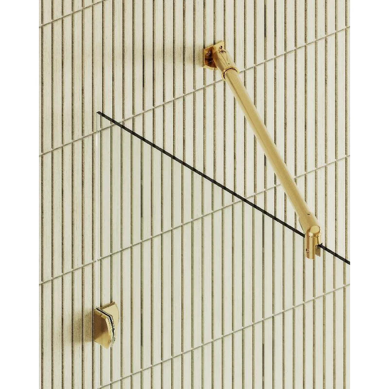 Душевая перегородка MaybahGlass MGD-259-3 79x195, стекло прозрачное 8 мм, профиль золото