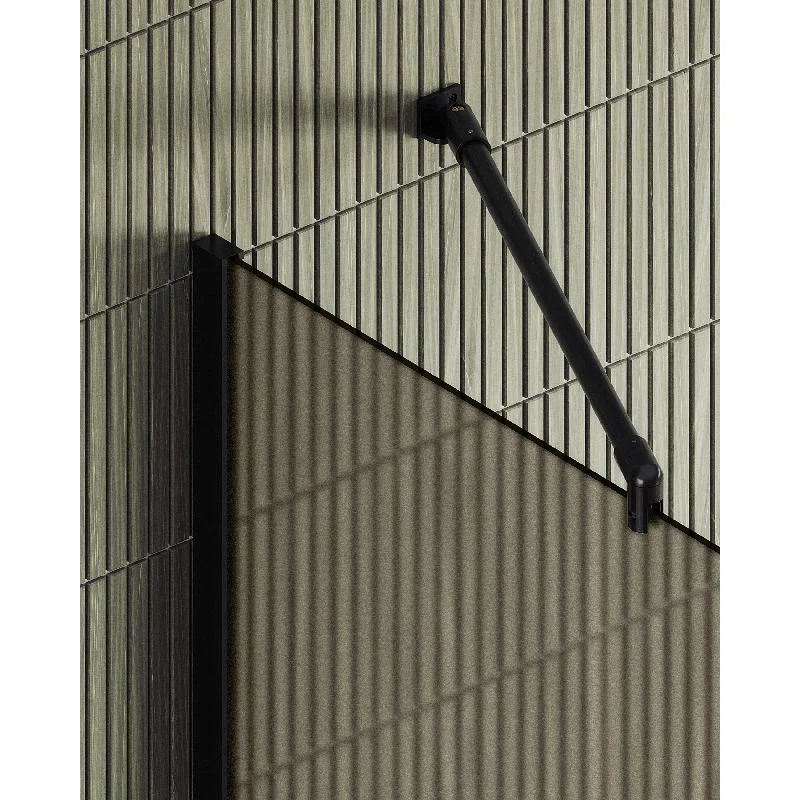 Душевая перегородка Maybah Glass MGD-697-6ш 790x1950 в широком профиле Черный стекло бронзовое матовое