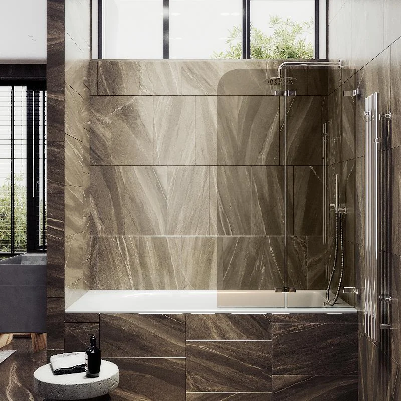 Шторка для ванны MaybahGlass складная 2 секции MaybahGlass 1400*515 Стекло 6 мм Бронза