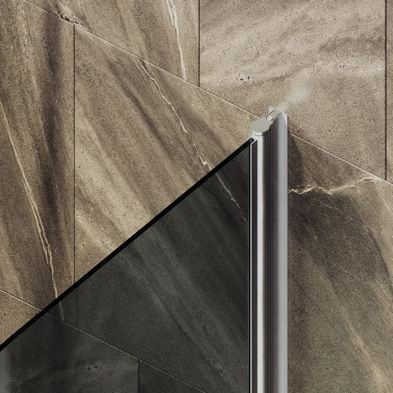 Шторка поворотная MaybahGlass на монопетле 1400*800 6 мм Графит +Полотенцедержатель