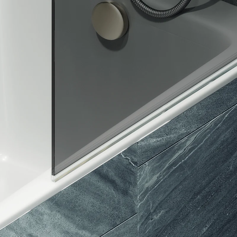 Шторка поворотная MaybahGlass на монопетле 1400*600 6 мм Графит +Полотенцедержатель