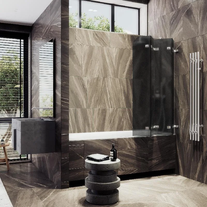 Шторка для ванны MaybahGlass складная 4 секции 1400*980 Стекло 6 мм Графит матовый