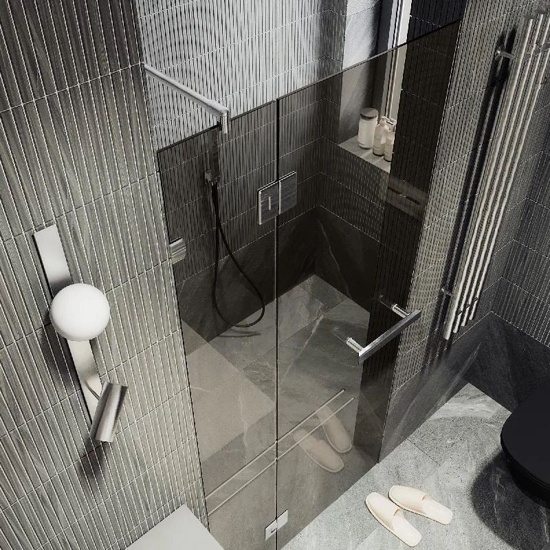 Душевая дверь MaybahGlass с добором на петлях 1950*1200 Стекло 8 мм Бронза