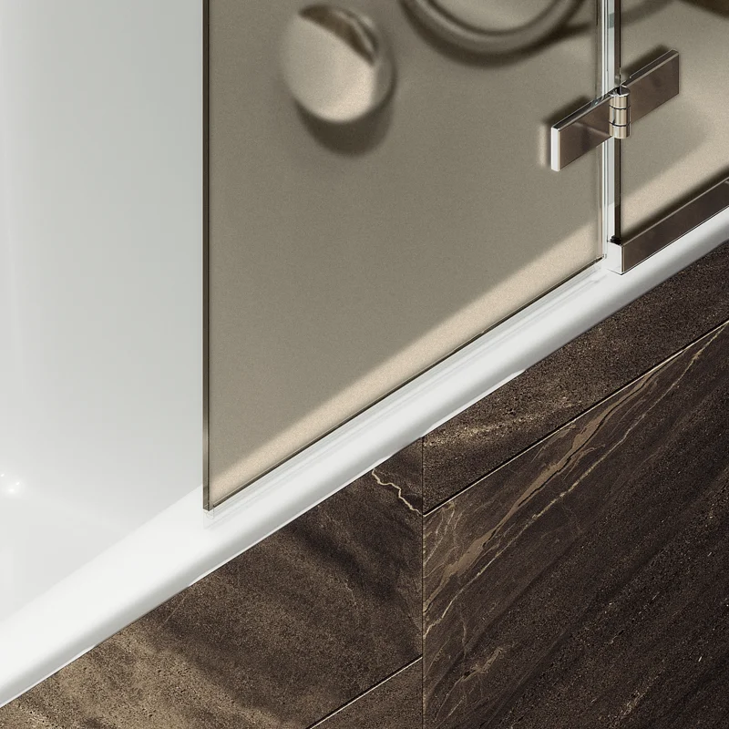 Шторка поворотная MaybahGlass с добором 1400*690 6 мм Бронза матовая