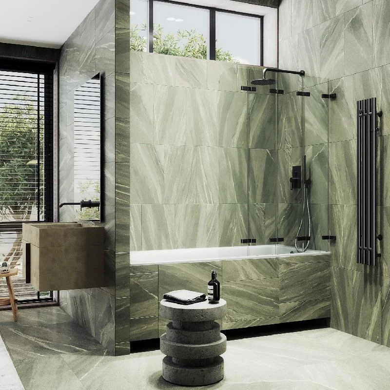 Шторка для ванны MaybahGlass складная 4 секции 1400*980 Стекло 6 мм Бесцветное