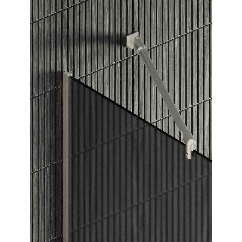 Душевая перегородка Maybah Glass MGD-730-5у 790x1950 в узком профиле Хром матовый стекло графитовое матовое