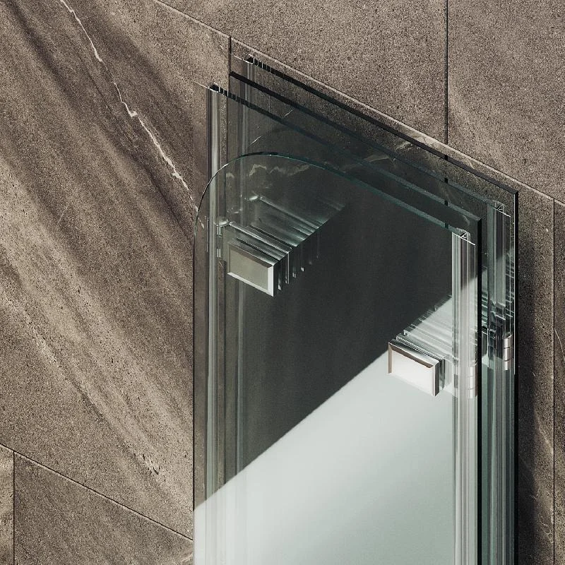 Шторка для ванны MaybahGlass складная 4 секции 1400*980 Стекло 6 мм Бесцветное