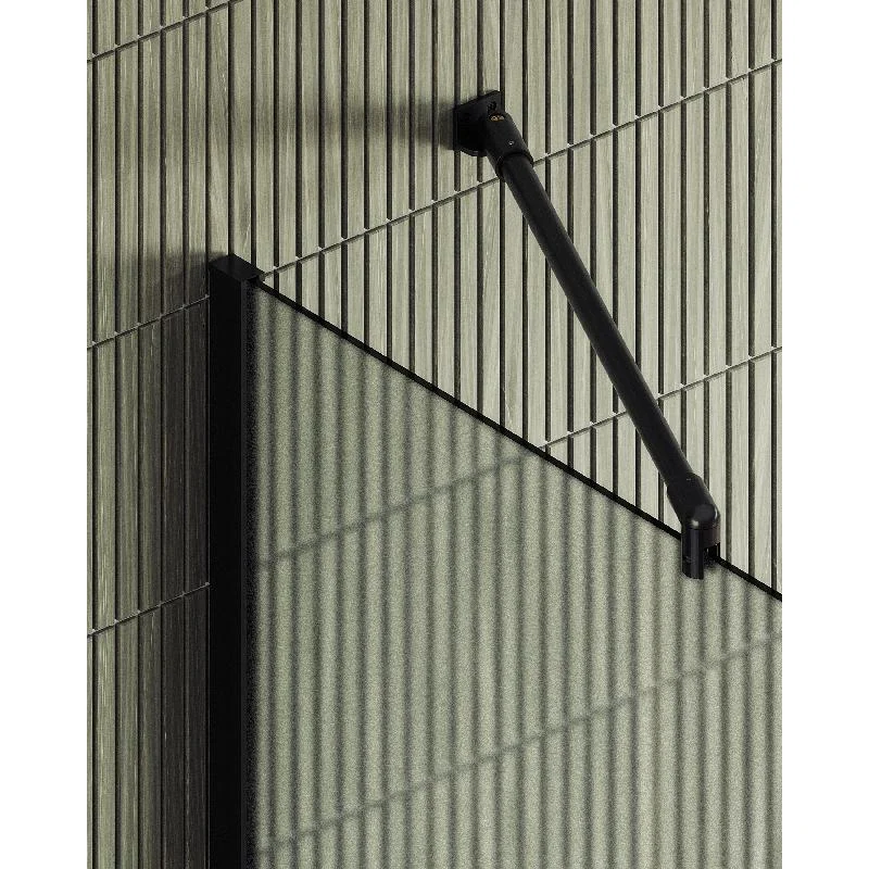 Душевая перегородка Maybah Glass MGD-700-6ш 790x1950 в широком профиле Черный стекло сатиновое