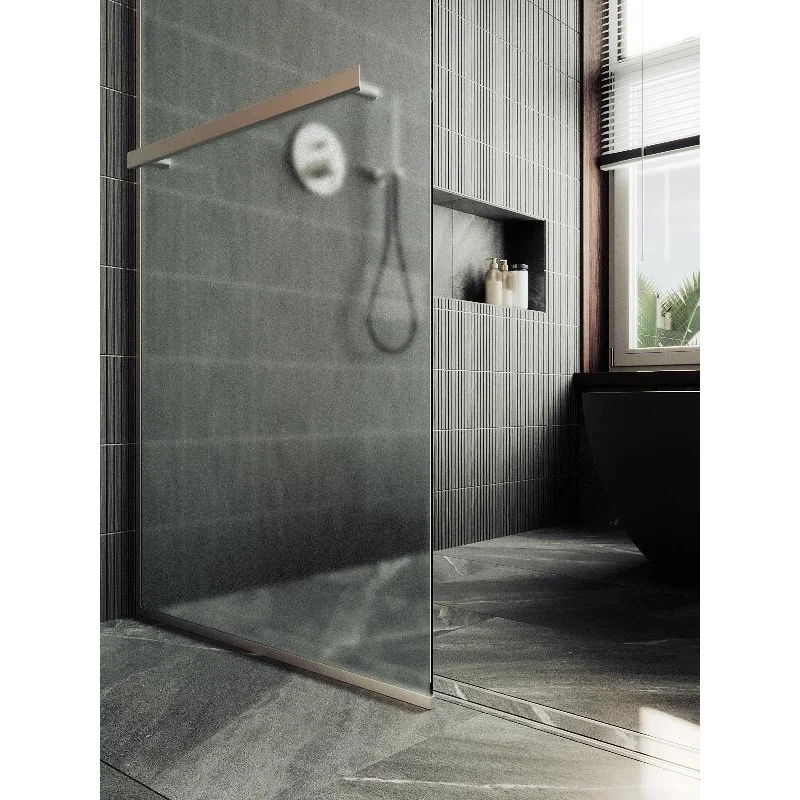 Душевая перегородка Maybah Glass MGD-731-5у 790x1950 в узком профиле Хром матовый стекло сатиновое