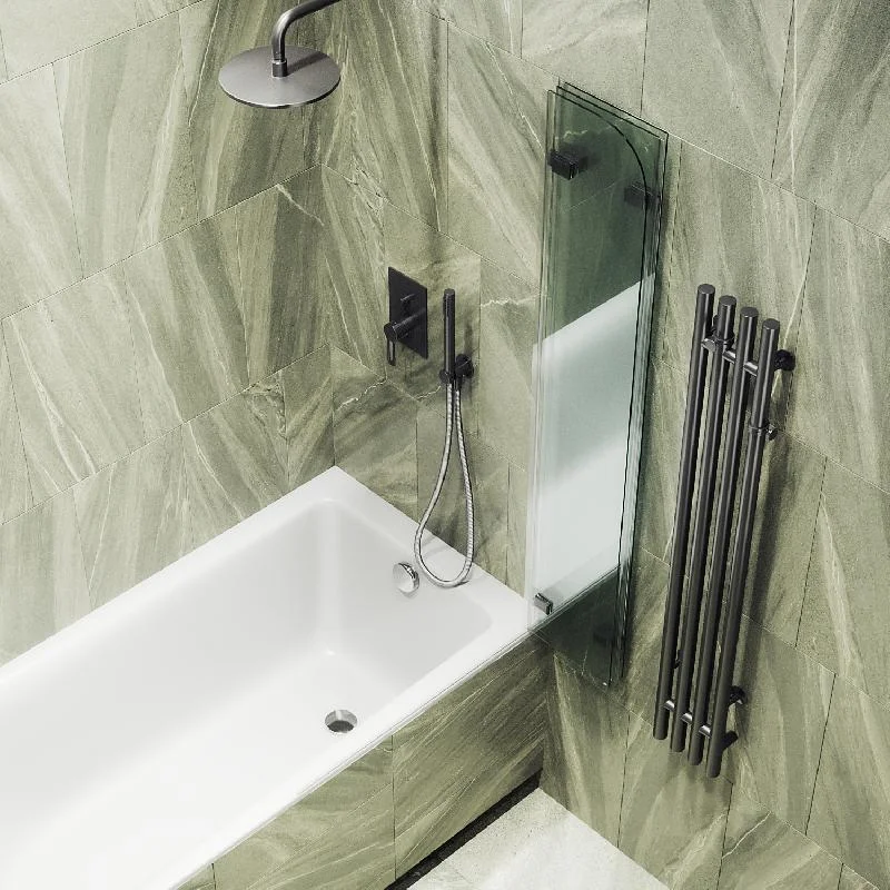 Шторка для ванны MaybahGlass складная 3 секции 1400*750 Стекло 6 мм Бесцветное