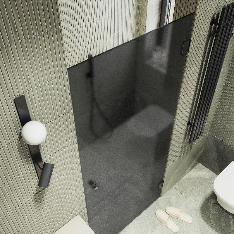 Душевая дверь Maybah Glass MGD-528-6 905x1950 на петлях Черный стекло графитовое матовое