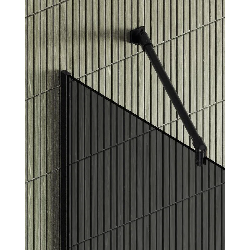 Душевая перегородка Maybah Glass MGD-698-6у 790x1950 в узком профиле Черный стекло графитовое