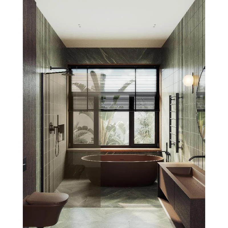 Душевая перегородка Maybah Glass MGD-696-6ш 790x1950 в широком профиле Черный стекло бронзовое