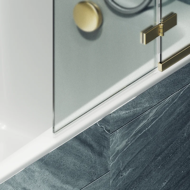 Шторка поворотная MaybahGlass с добором 1400*990 6 мм Сатин