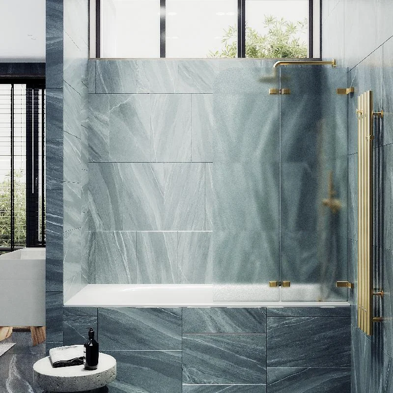 Шторка для ванны MaybahGlass складная 2 секции MaybahGlass 1400*515 Стекло 6 мм Сатин