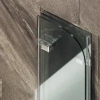 Шторка для ванны MaybahGlass складная 3 секции 1400*750 Стекло 6 мм Сатин