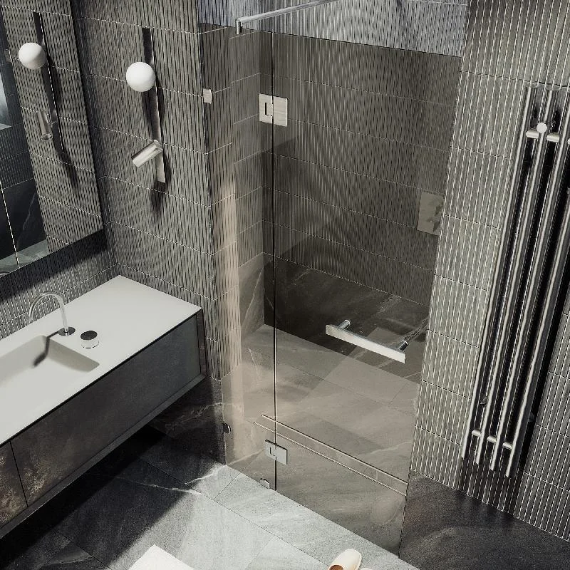 Душевая дверь MaybahGlass с добором на петлях 1950*1200 Стекло 8 мм Бронза