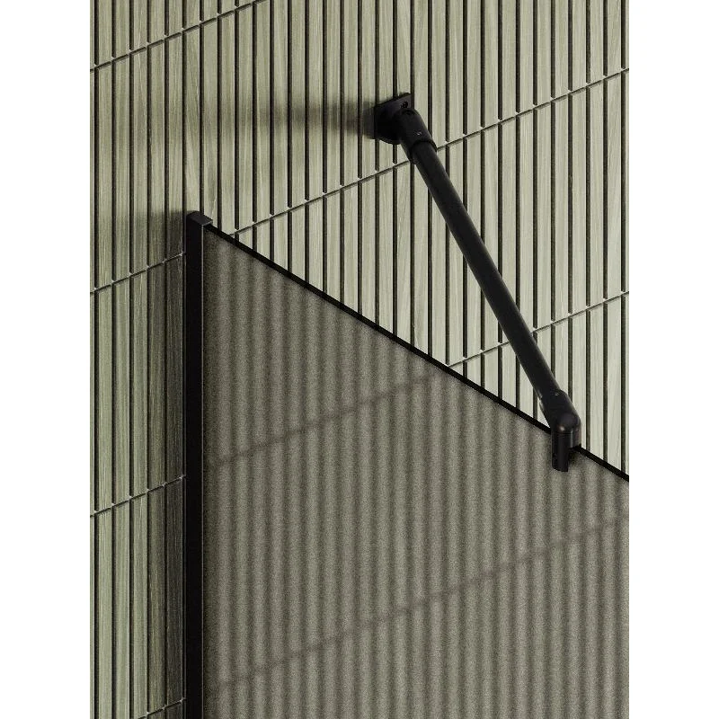 Душевая перегородка Maybah Glass MGD-728-6у 790x1950 в узком профиле Черный стекло бронзовое матовое