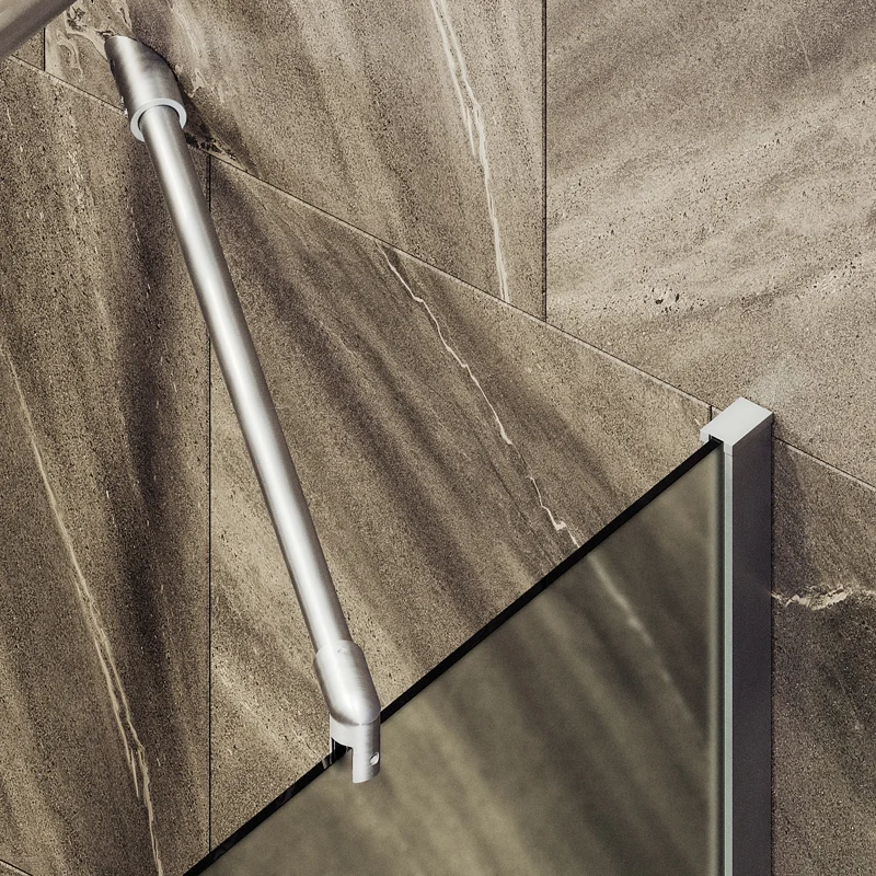 Шторка на ванну Maybah Glass MGV-90-5ш 400x1400 в широком профиле Хром матовый стекло сатиновое