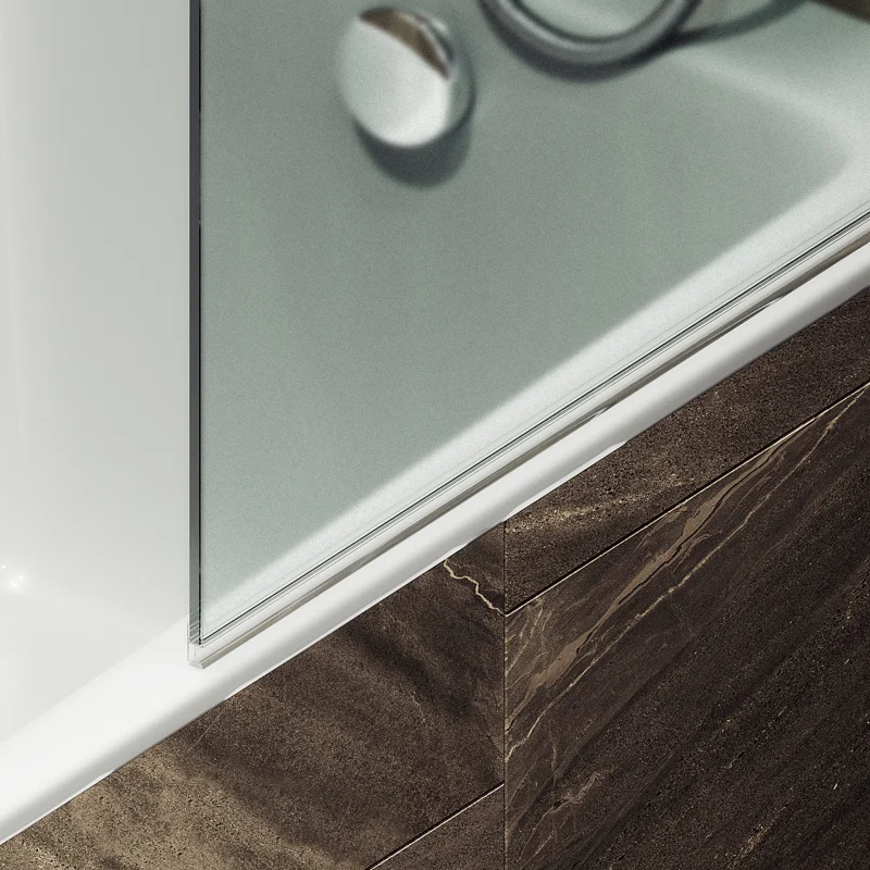 Шторка поворотная MaybahGlass на монопетле 1400*700 6 мм Сатин +Полотенцедержатель