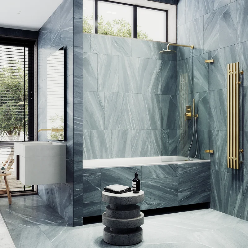 Шторка поворотная MaybahGlass на петлях 1400*405 6 мм Бесцветное