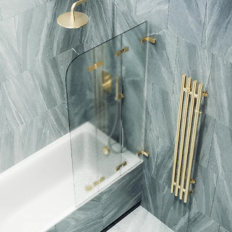 Шторка для ванны MaybahGlass складная 3 секции 1400*750 Стекло 6 мм Сатин