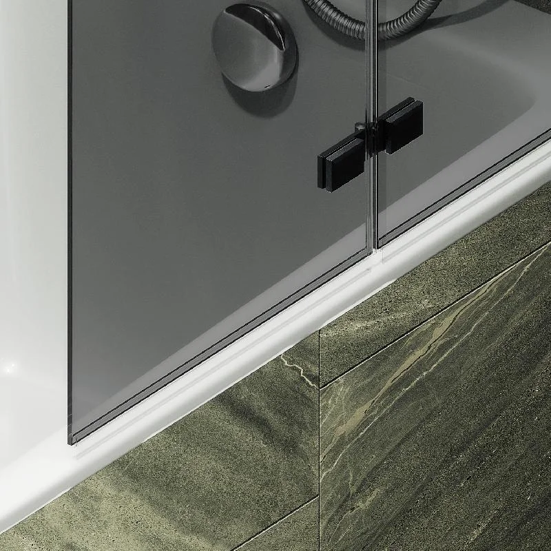 Шторка для ванны MaybahGlass складная 2 секции MaybahGlass 1400*515 Стекло 6 мм Графит